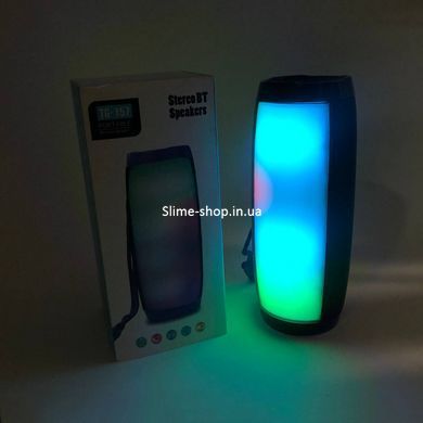 Портативная bluetooth колонка влагостойкая TG157 Pulse с разноцветной подсветкой. AM-394 Цвет: черный