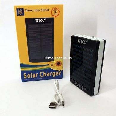 УМБ Power Bank Solar 20000 mAh мобільне зарядне з сонячною панеллю та лампою, повербанк GC-277 для планшета
