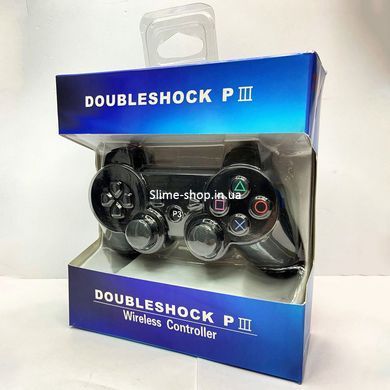 Бездротовий ігровий геймпад Doubleshock PS3/PC акумуляторний джойстик з функцією вібрації. QU-453 Колір: чорний