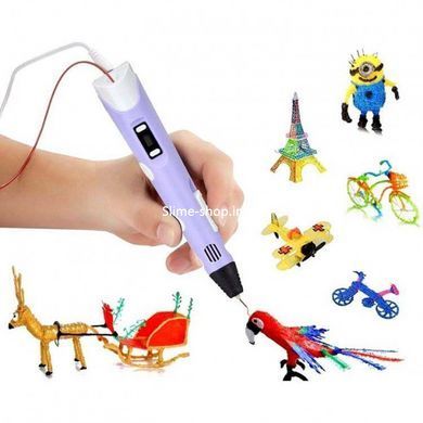 Якісна 3 д ручка 3D ручка Smart 3D Pen 2 фіолетова, Д ручка 3d pen-3, Надійна XY-597 3д ручка