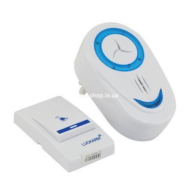 Беспроводной дверной звонок от розетки 220V Luckarm Intelligent A8853. JF-349 Цвет: голубой