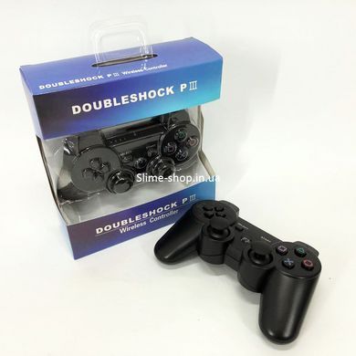 Бездротовий ігровий геймпад Doubleshock PS3/PC акумуляторний джойстик з функцією вібрації. QU-453 Колір: чорний