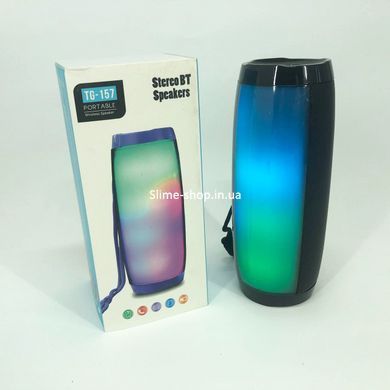 Портативная bluetooth колонка влагостойкая TG157 Pulse с разноцветной подсветкой. AM-394 Цвет: черный