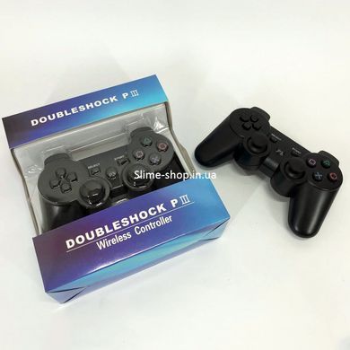 Бездротовий ігровий геймпад Doubleshock PS3/PC акумуляторний джойстик з функцією вібрації. QU-453 Колір: чорний