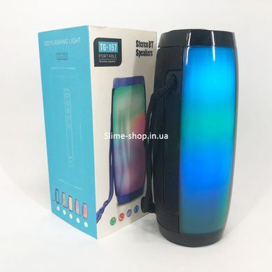 Портативная bluetooth колонка влагостойкая TG157 Pulse с разноцветной подсветкой. AM-394 Цвет: черный