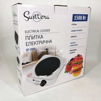 Переносна електрична плита Suntera SP-1930 біла, Варильна настільна плита, FM-415 Плита побутова