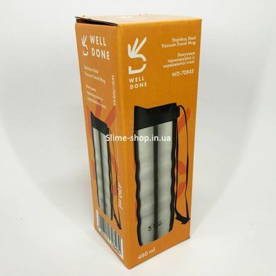 Термос для спортсменов Well Done WD-7084S 480 мл, Кружка термос для кофе, Термокружка CB-741 для детей