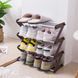 Полиця для взуття органайзер компактний стійка складана Shoe Rack YH 8802 зберігання речей та взуття 4 полиці. HI-423 Колір: коричневий