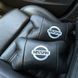 Подушки в авто 2 шт Nissan, натуральная кожа, с логотипом Ниссан, на подголовник для RX-607 вашей машины