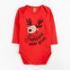 Боди праздничное детское с длинным рукавом с начесом Rudolf