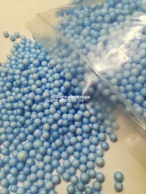 Пінопластові кульки для слайма середні блакитні, 4-6 мм