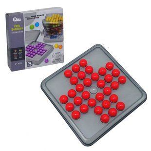 Логічна гра "Peg Solitaire - Солітер з кілочками", 32 кульки (червоний)