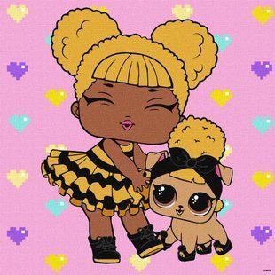 Картина за номерами "L. O. L. Surprise! TroopSurprise Queen Bee With Queen Pup" 40х40 см