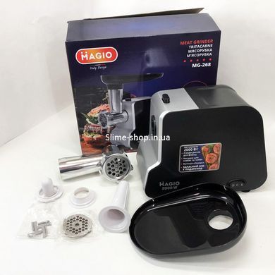 Качественная электромясорубка Magio MG-268 2000 Вт, Мясорубка металлическая, Мясорубки LG-343 для кафе