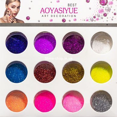 Декор для ногтей Aoyasiyue Art decoration Best W7 № 01 Розовые Фиолетовые Серебристые Золотые(песок)