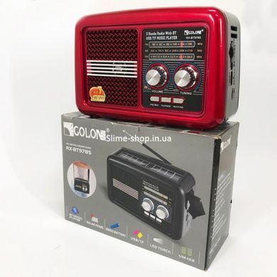 Портативный радио приемник от сети Golon RX-BT978S, Портативное fm радио с usb, Приемник TN-703 фм радио