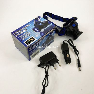 Налобна лампа W001-XPE, Налобний ліхтарик з USB зарядкою, Ліхтар налобний з регульованою MX-280 яскравістю світла