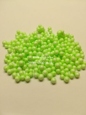 Пенопластовые шарики для слайма средние салатовые, 4-6 мм