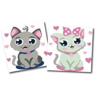 Картини за номерами (набір 2 шт) "Кошенята" 15х15 см
