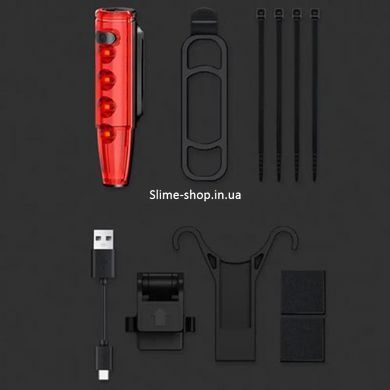 Велосипедный фонарь с сигналом LEADBIKE LD77-LS-4 LED, Задний велосипедный фонарь на RH-401 усб зарядке