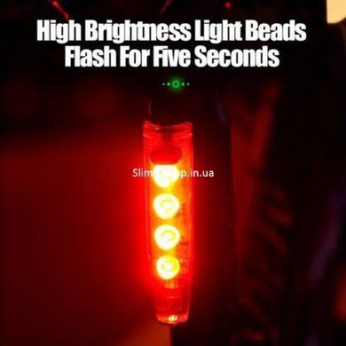 Велосипедный фонарь с сигналом LEADBIKE LD77-LS-4 LED, Задний велосипедный фонарь на RH-401 усб зарядке