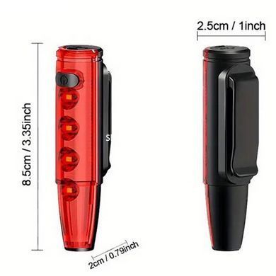 Велосипедный фонарь с сигналом LEADBIKE LD77-LS-4 LED, Задний велосипедный фонарь на RH-401 усб зарядке
