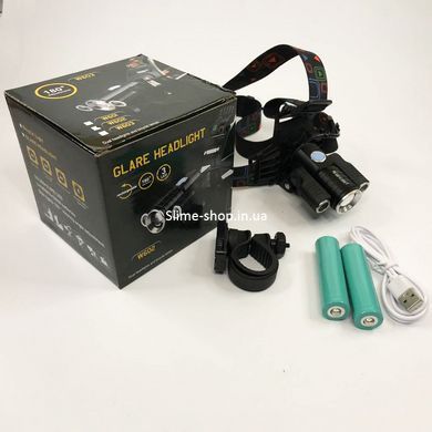 Фонарик налобный мощный W602-T6-2XPE Bike, Фонарик на голову для роботы, Налобный фонарь IQ-403 с линзой