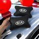 Автодушки 2 шт на подголовник Kia/Киа, натуральная кожа, черные, Подголовник для авто CZ-228 с комфортом