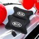 Автодушки 2 шт на подголовник Kia/Киа, натуральная кожа, черные, Подголовник для авто CZ-228 с комфортом