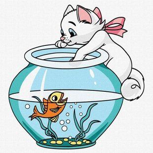 Картина по номерах "Граціозний котик" 30х30 см