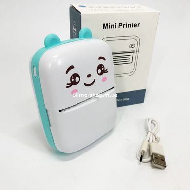 Портативний мініпринтер Mini printer з Bluetooth для термодруку без чорнила зі смартфона. AL-307 Колір: блакитний