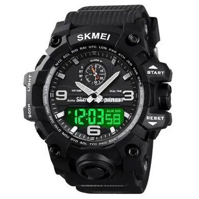 Фірмовий спортивний годинник SKMEI 1586BK BLACK, Військовий годинник з батарейкою, Наручний годинник ZT-770 для військових
