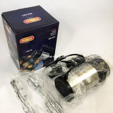Простий ручний міксер MAGIO МG-231 300 Вт, Міксер для приготування тіста NO-395 та кремів