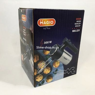 Простий ручний міксер MAGIO МG-231 300 Вт, Міксер для приготування тіста NO-395 та кремів