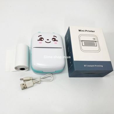 Портативний мініпринтер Mini printer з Bluetooth для термодруку без чорнила зі смартфона. AL-307 Колір: блакитний