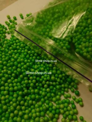 Пенопластовые шарики для слайма маленькие зеленые, 2-4 мм
