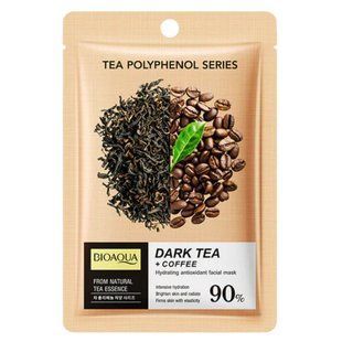 Маска для лица антиоксидантная Bioaqua Dark Tea+ Coffee Mask тканевая, 25 мл
