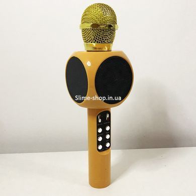 Беспроводной микрофон караоке bluetooth WSTER WS-1816. GT-337 Цвет: золотой