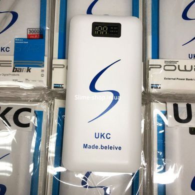 Портативная мобильная зарядка Power Bank 30000/9600mAh UKC, Умб зарядное power bank. UD-251 Цвет: белый
