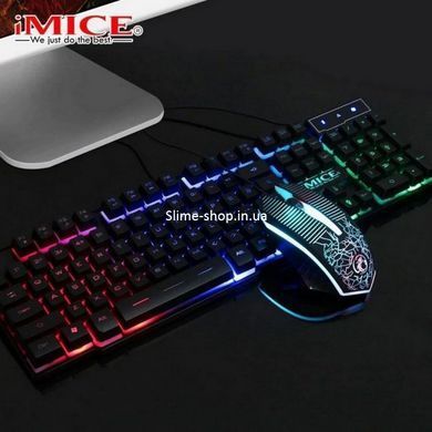 Проводная игровая клавиатура и мышка iMICE KM-680 с подсветкой 1600 DPI, комплект клавиатура и мышь LS-133 для ПК