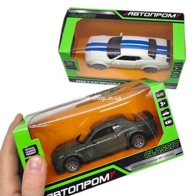 МАШИНА АВТОПРОМ (металлическая) Dodge Challenger (БЕЛЫЙ)