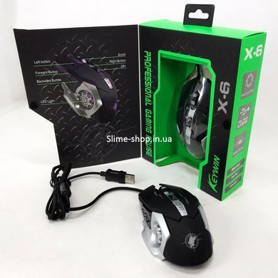 Ігрова мишка з підсвічуванням Gaming Mouse X6 / Мишка для ноутбука / Дротова XH-147 комп'ютерна миша
