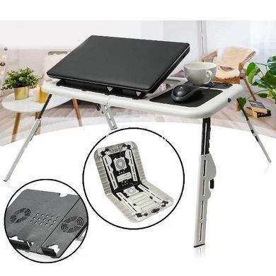Подставка для ноутбука с охлаждением вентиляторами LD-09 E-Table, Столик для ноутбука AK-882 в кровать