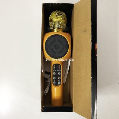 Беспроводной микрофон караоке bluetooth WSTER WS-1816. GT-337 Цвет: золотой