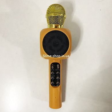 Беспроводной микрофон караоке bluetooth WSTER WS-1816. GT-337 Цвет: золотой