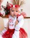 Праздничный комплект для девочки 3 в 1боди с юбкой и повязкой Joy to the world