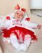 Праздничный комплект для девочки 3 в 1боди с юбкой и повязкой Joy to the world