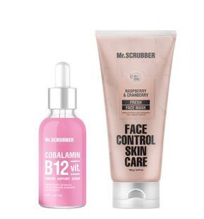 Набор косметики для лица Mr.Scrubber Маска для тона и свежести кожи Fresh Face Control 100g + Сыворотка для поддержки барьера кожи