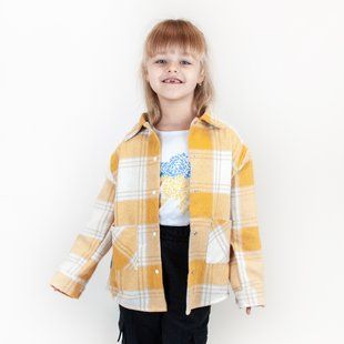 Сорочка в клітинку фланель Mustard