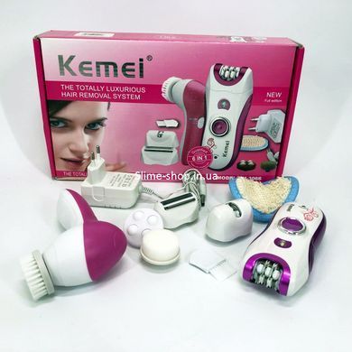 Епілятор жіночий багатофункціональний 6 в 1 пінцетний Kemei KM-3066 Х масажер догляд за шкірою QK-912 2 швидкості